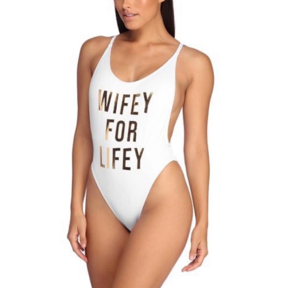 Wifey for Lifey one piece swimsuit